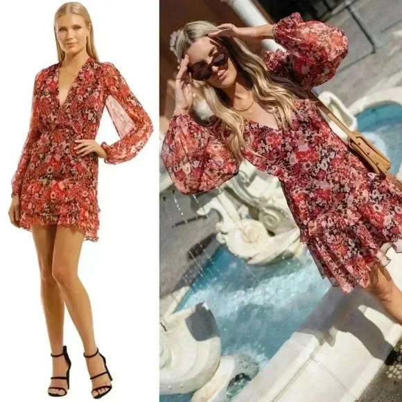 STEVIE MAY One Last Time Mini Dress in Liberated Fleur Size Large NWOT $278 - Picture 6 of 8